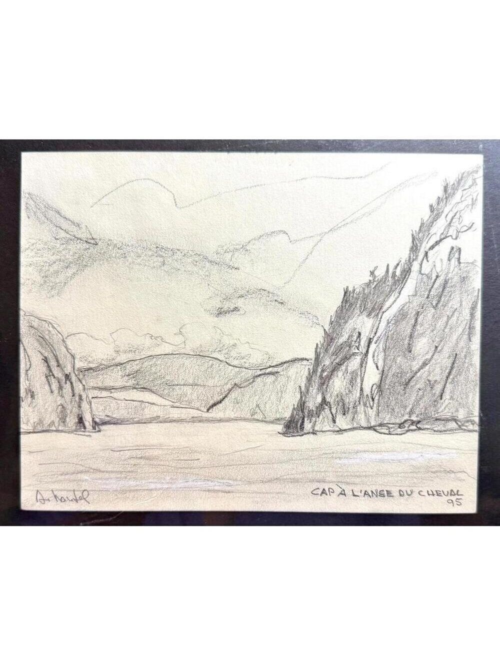 Quebec ART – Original Alain Nantel – Cap à l’Anse du Cheval 1995 - Graphite